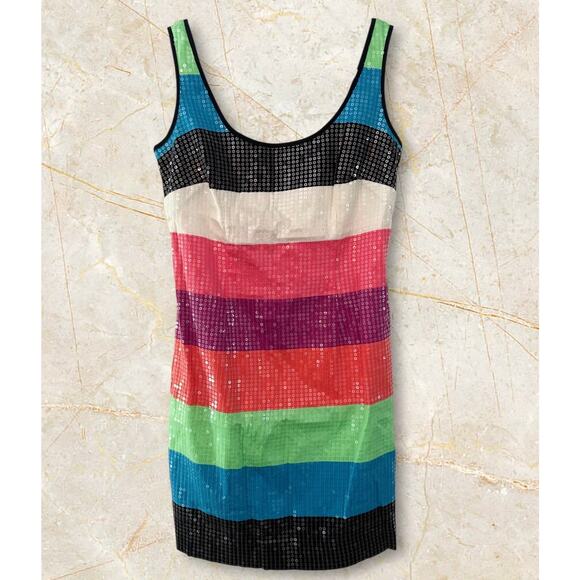 LILLY PULITZER | stripped multi-colored sequin Lucy dress | size 0 - Picture 1 of 6